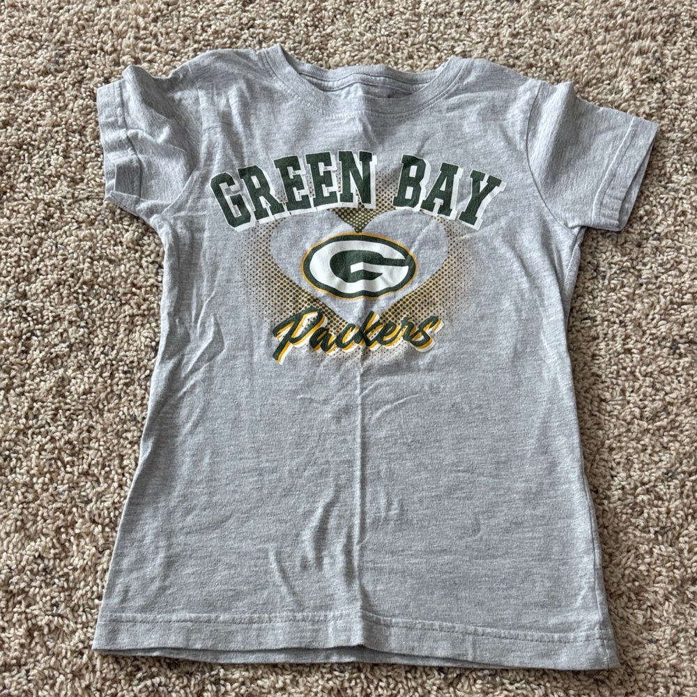NFL Green Bay Packers Kids Gray Tee